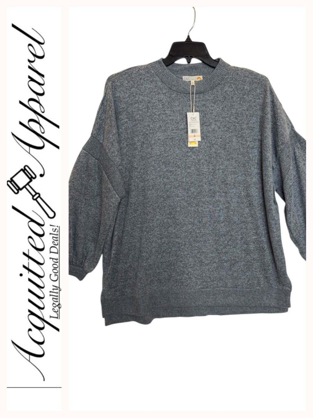 C&C California V-neck Drop Shoulder Pull On Sweater Relaxed Knit